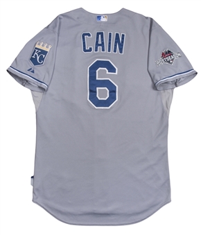 2015 Lorenzo Cain ALCS Game Used Kansas City Royals Road Jersey Used For Games 3 & 4 (MLB Authenticated)